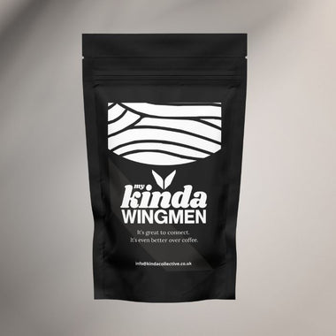My Kinda Wingmen coffee package showing community impact